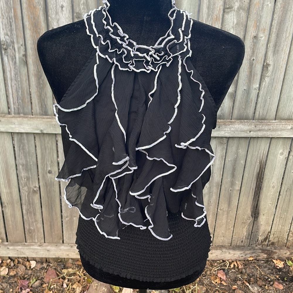 Ruffle Sleeveless Blouse